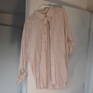 L.L. Bean Men's Tan Striped Dress Shirt